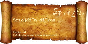 Sztoján Ákos névjegykártya